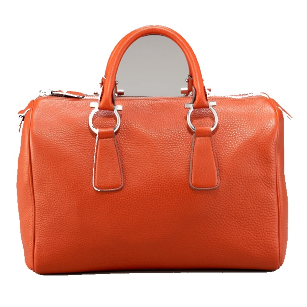 Salvatore Ferragamo Gancini Leather Boston Bag